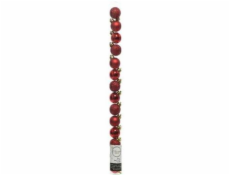 Ozdoba vánoční koule 14 ks / 3 cm červená plast