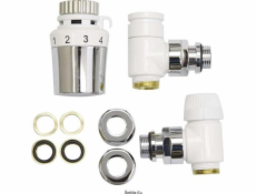 Honeywell dekorativní radiátor sada úhel tepelná hlava. Chrome Homexpert od Tepelné hlavy Honeywell (DWZ). Chrome + tepelný ventil Úhlové 1/2 + trubkové armatury