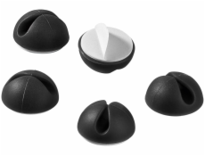 Držák kabelů na desku stolu samolepící 5ks black