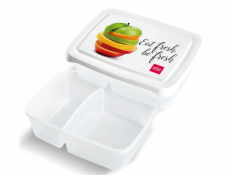 Box jídelní dělený 0,3 l+0,5 l s potiskem plast