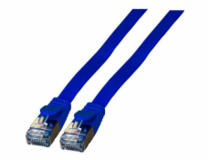 EFB plochý připojení kabel RJ45 U / FTP, kat. 6a, PVC, 1 m, modrá