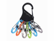 Nite Ize KeyRack z nerezové oceli + 6x mikro karabina mix barev (KLKP-01-R3)