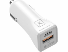 MAXXIMUS MX KAPPA nabíjačka 18W PD+QC, USB-A+C + KÁBEL C/LIGHTNING 20W PD, BIELA
