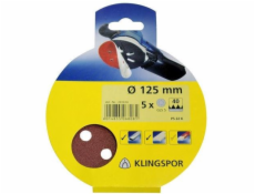 Klingspor Sticky brusné kotouče 125mm s otvory tl. 40 5 ks. 45293