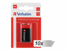 10x1 Verbatim alkalicky Batterie 9V-Block 6 LR 61           49924