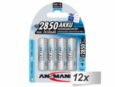 12x4 Ansmann NiMH aku 2850 Mignon AA 2650 mAh