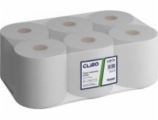 Cliro Cliro - Toaletní papír ve velké roli, 2vrstvý, recyklovaný papír, 135 m, 12 rolí - 75% bílý