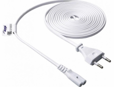 Akyga napájecí kabel 3m/250V/CEE 7/16 na IEC C7/2x0.5mmm2 - bílá