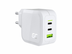 Powergan 65W PD 3.0 QC 3.0 2XUSB-C 1xusB-A Biela nabíjačka
