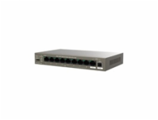 Tenda TEG1110PF-8-102W PoE AT switch 8xPoE 802.3af/at + Uplink RJ45 + SFP port, 92W, PoE+, fanless