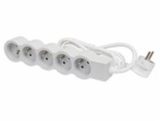LEGRAND Revolution prodlužovací přívod 5x2P+T, kabel 1,5m, bílá-světlé šedá