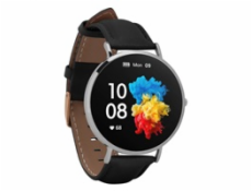 Garett Verona Smartwatch strieborná, čierny remienok