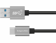 Kabel USB Kruger&Matz USB-A - USB-C 0.5 m Czarny (KM1262)