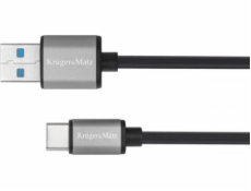 Kabel USB Kruger&Matz USB-A - USB-C 1 m Czarny (KM1244)