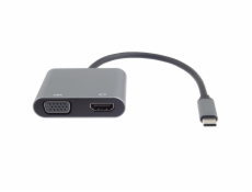 PremiumCord MST adaptér USB-C na HDMI + VGA, rozlišení 4K a FULL HD 1080p
