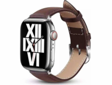 Crong Crong Noble Band - Řemínek z přírodní kůže pro Apple Watch 42/44/45/49 mm (Espresso)