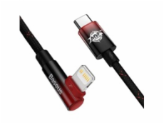Baseus úhlový kabel USB-C - Lightning, 20W 1m, červený