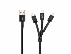 3in1 BRAIDED CABLE 1.2m black EPICO