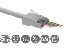 Univerzální EASY konektor RJ45 CAT5E STP 8p8c na drát i licnu, 100ks