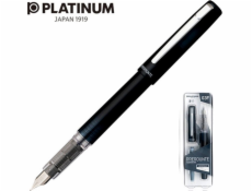 Plnicí pero Platinum Platinum Prefounte Graphite Blue, F, v plastovém obalu, na blistru, tmavě modrá