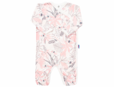 Kojenecký bavlněný overal s bočním zapínáním New Baby Lovely růžový