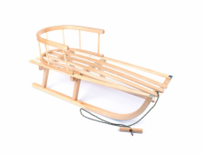 Dětské celodřevěné sáňky s opěradlem a provázkem BAYO 90 cm