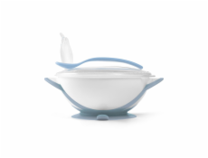 Dětská miska s přísavkou a lžičkou Baby Ono bílo-modrá