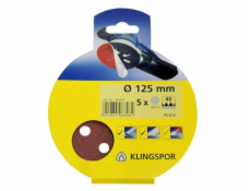 Klingspor Kotouč lepící papír 125mm gr.80 5 ks. - 45295