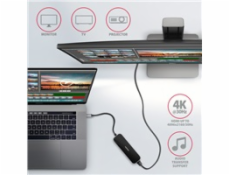 AXAGON HMC-6H4A, USB 3.2 Gen 1 hub, porty 4x USB-A, HDMI, PD 100W, kabel USB-C 20cm