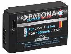 PATONA baterie pro foto Canon LP-E17 1000mAh Li-Ion Platinum USB-C nabíjení