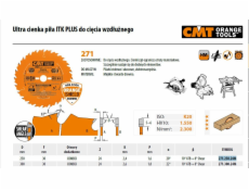 CMT CMT SAW ITK D = 250 F = 30 Z = 24N K = 2,4/1,6 CMT271.250.24M ultratenký kotúč