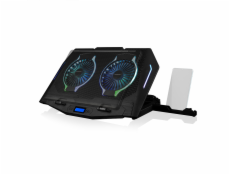 Modecom chladiaca podložka pod notebook MODECOM MCCF21 RGB Silent Fan s 2 vetrákmi, pre notebooky do veľkosti 17"