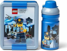 Box svačinový 20 x 17,3 x 7,1 cm + láhev 390 ml, PP + silikon LEGO CITY sada 2díl.