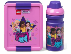 Box svačinový 20 x 17,3 x 7,1 cm + láhev 390 ml, PP + silikon LEGO FRIENDS sada 2díl.