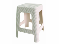 Taburet vysoký 47x35x35, 5 cm polyratan biely
