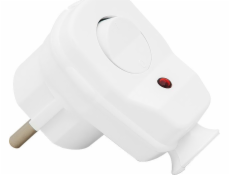 Plastrol Uhlová zástrčka 16A IP20 2P+Z s prepínačom 0-1 a bielou diódou WT-16US/LK T-99803