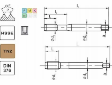 Fanar ZÁVIT UNC 1/2-13 DIN-376C R40 (2B) HSSE TIN 800X