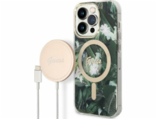 Hádej Case Case + Wireless Charger GUBPP14XHJACSA Apple iPhone 14 Pro Max Zielony/Green Hard Case Jungle Magsafe