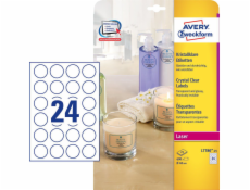 Avery Zweckform Transparent Crystal Clear produktové štítky O 40 mm (L7780-25)