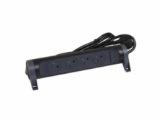 LEGRAND Revolution prodlužovací přívod s otočným tělem 4x2P+T, podsvícené VYP/ZAP, kabel 3m, černo-šedá