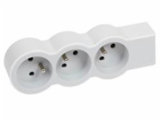 LEGRAND Revolution prodlužovací přívod 3x2P+T, bez kabelu, bílá-světlé šedá