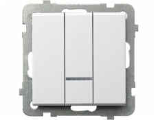 Ospel Trojitý spínač Sonata 10AX IP20 biely (LP-13RS/m/00)