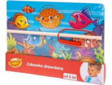 Smily hrát smally hrát dřevěné puzzle magnetické ryby rybaření