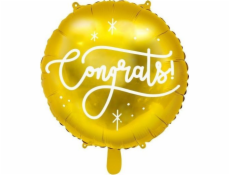 Ballon Goldendeco Golden Fólie s nápisem gratuluji