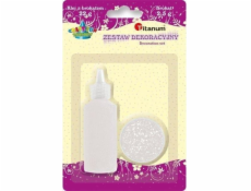 Lepidlo Titanum s třpytem + třpytky v nádobě bílé