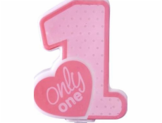 Narozeninová svíčka na párty pouze jedna, růžová univerzální