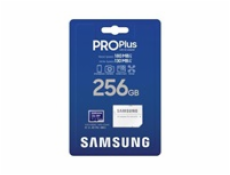 Samsung paměťová karta 256GB PRO Plus micro SDXC CL10 U3 (č/z: až 180/až 130MB/s) + SD adaptér