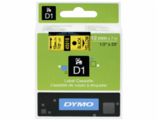 Páska do štítkovače Dymo D1, 45018, S0720580, černý tisk/žlutý podklad, 7m, 12mm