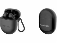 CANYON TWS-6 BT sluchátka s mikrofonem, BT V5.3 JL 6976D4, pouzdro 400mAh+30mAh až 22h, černá