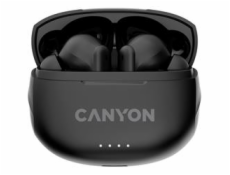 CANYON TWS-8 BT sluchátka s mikrofonem, BT V5.3 JL 6976D4, pouzdro 470mAh+40mAh až 32h, černá